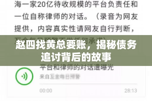 赵四找黄总要账，揭秘债务追讨背后的故事