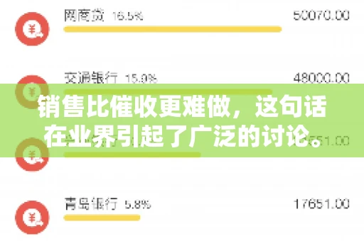 销售比催收更难做，这句话在业界引起了广泛的讨论。在我看来，这句话并非空穴来风，而是基于实际工作经验和观察得出的结论。今天，我就来和大家聊聊这个话题，从销售和催收的实际情况出发，探讨为什么销售比催收更难做。